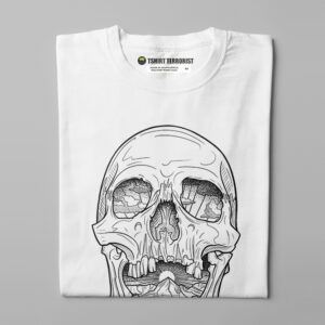 Inner Vista Skull Munky Design Graphic Men's Tee - white - folded straight