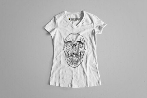 Inner Vista Skull Munky Design Graphic Ladies' Tee - white