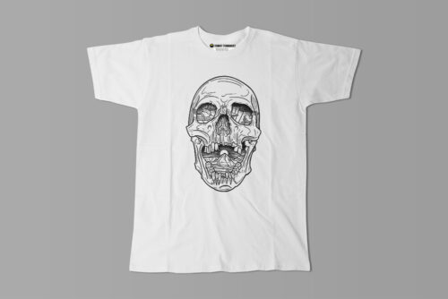 Inner Vista Skull Munky Design Graphic Men's Tee - white