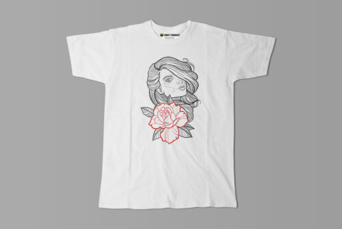 Rose Beauty Munky Design Graphic Men's Tee - white