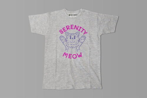 Serenity Meow Happy Chicken Fitness Cult Men's Cat Tee - grey melange