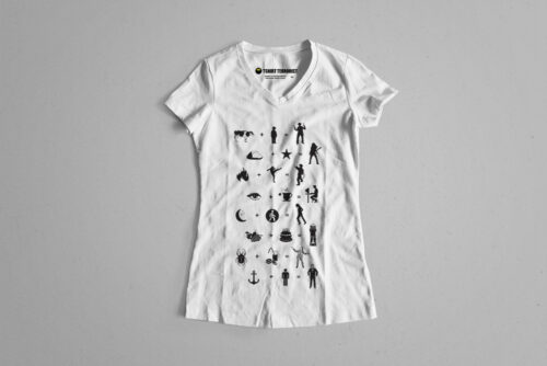 Who Needs Words Pictographic Gamma-Ray Graphic Ladies' Tee - white