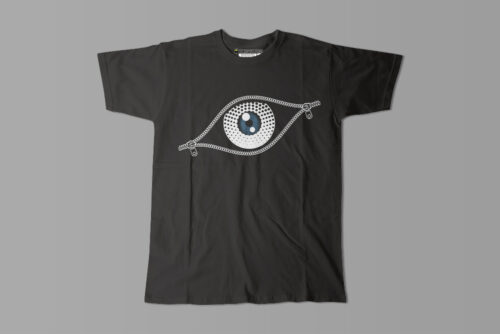 Zip Eye Jade Holing Graphic Men's T-shirt - black