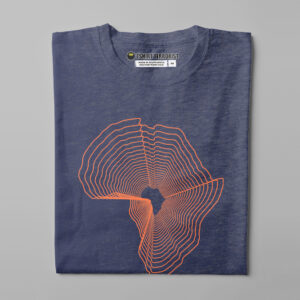 Africa Pop-Art Tshirt Terrorist African Graphic Men's Tee - ink and orange print - folded straight