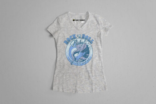 Sisyphus Rock 'n' Roll Tshirt Terrorist Fusion Ladies' Parody Tee - cement with blue print